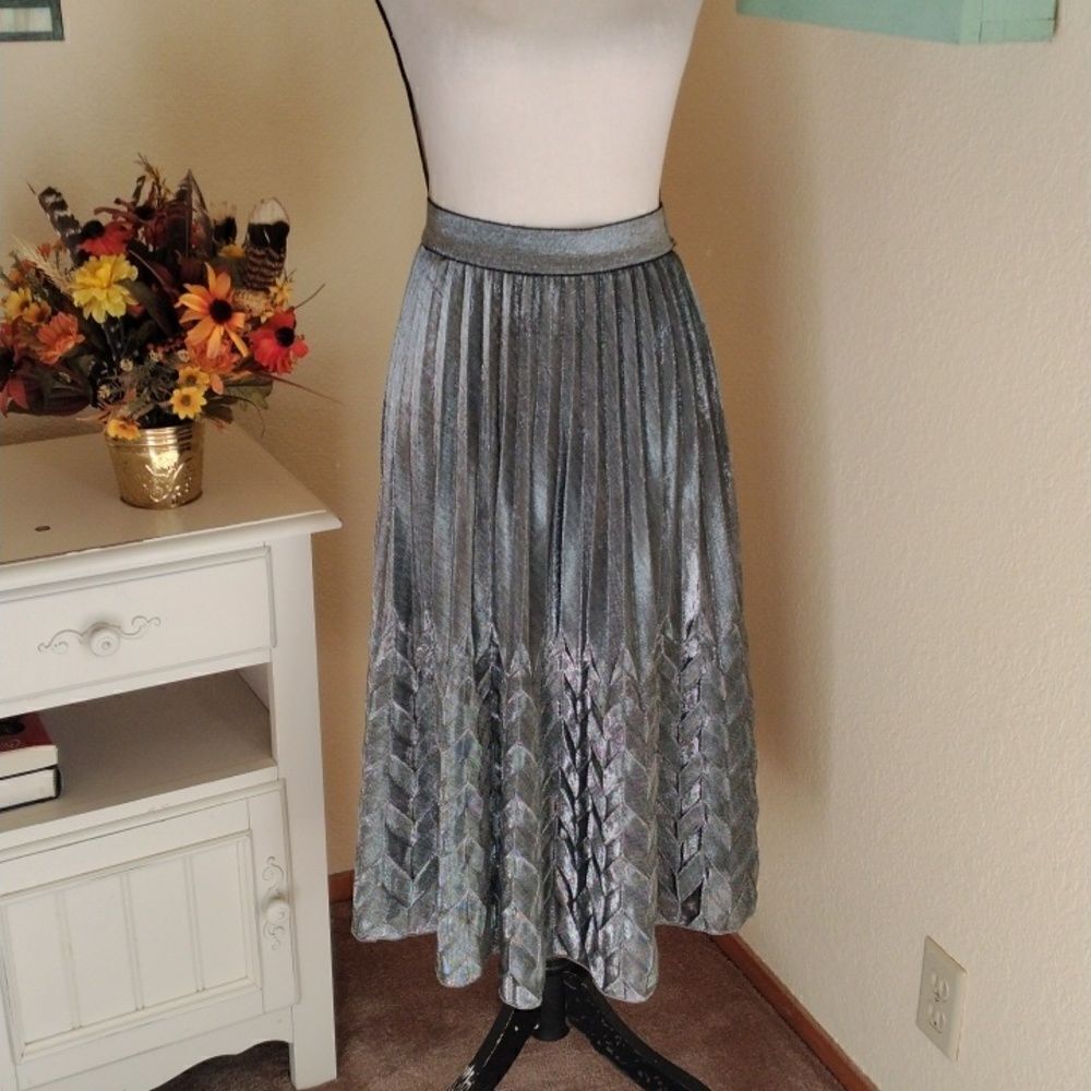 WDNY Sparkly Pleated Chevron Skirt